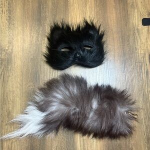 Fox Fur Half Face Mask & Tail